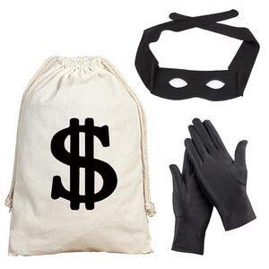 2442 Burglar Robber Costume Adult Thief Costume Bank Robber